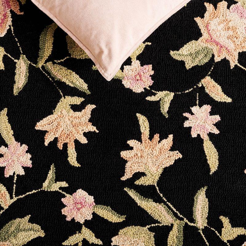 Chelsea Florence HK263 Hand Hooked Indoor Runner Rug - Black - 2'6"x10' - Safavieh