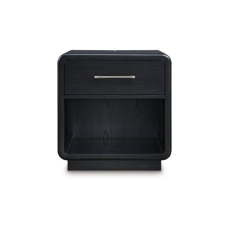 Signature Design by Ashley Rowanbeck Nightstand with LED Nightlight, Black