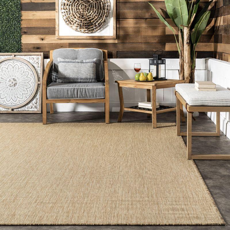 Nakia 4' x 6' Natural Brown Synthetic Indoor/Outdoor Area Rug