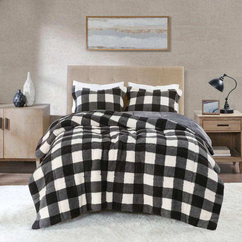 Mason Print Faux Shearling Down Alternative Comforter Set