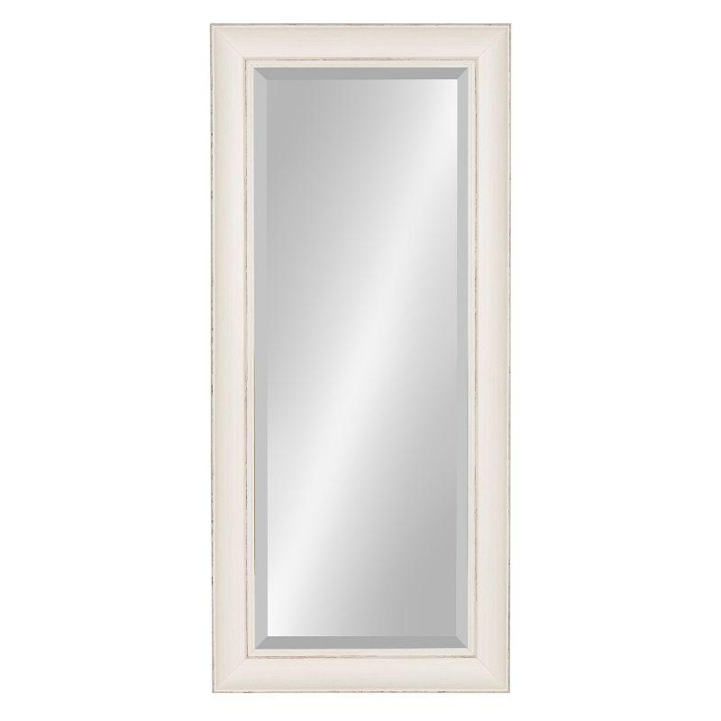 16" x 36" Macon Framed Wall Panel Mirror White - Kate and Laurel: Modern Style, Beveled Glass, No Assembly Required