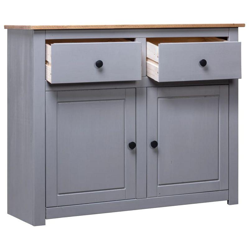vidaXL Sideboard Gray 36.6 inches x15.7 inches x31.5 inches  Solid Pinewood Panama Range
