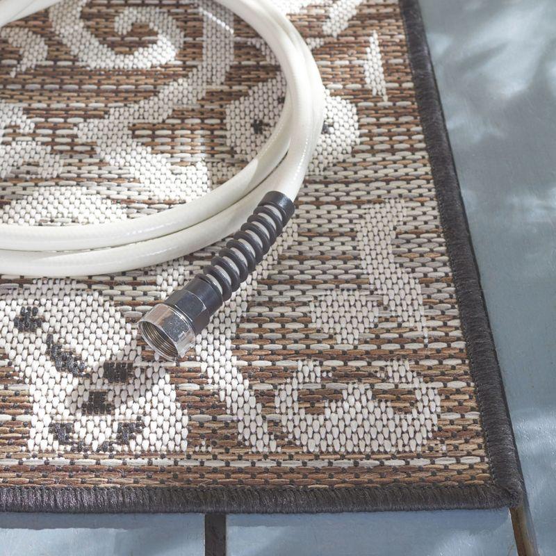 Havana Ivory and Light Brown Synthetic Indoor/Outdoor Rug