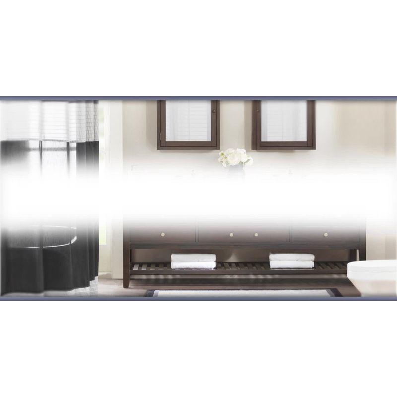 27"x45" Salem Border Bath Rug Blue: Madison Park, Cotton Tufted, Machine Washable, Latex Backing