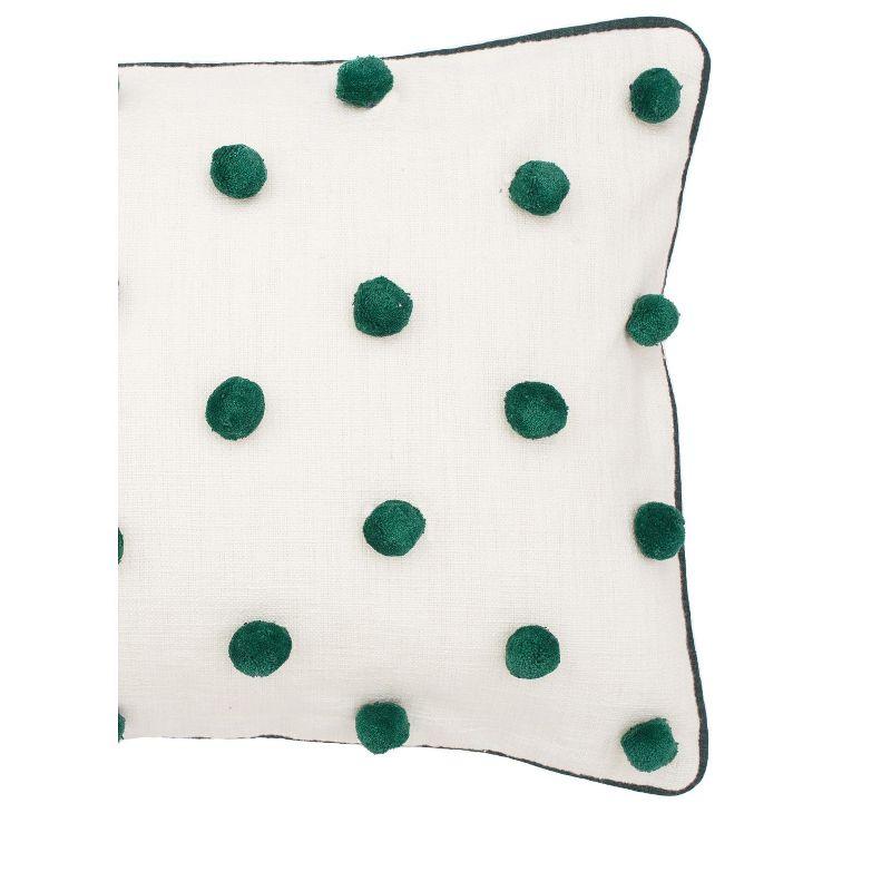 Green Rectangular Tufted Throw Pillow