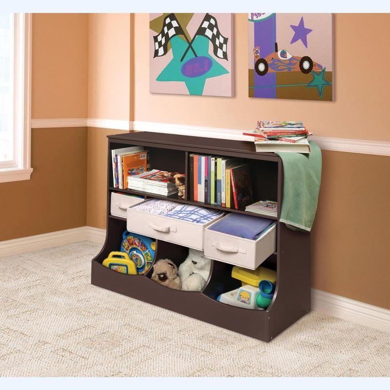 Badger Basket Combo Bin Storage Unit with Three Baskets - Espresso
