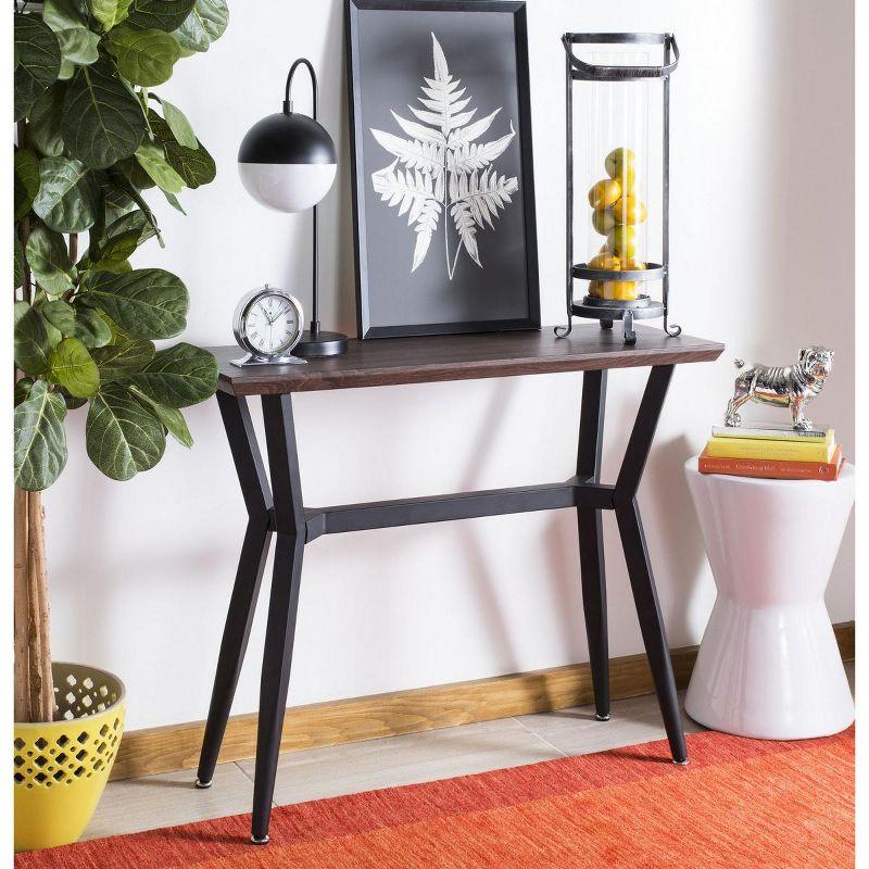 Andrew Black and Brown Rectangular Console Table