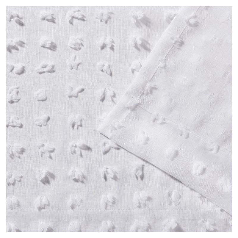 Amalgamated Textiles Exclusive Home Spirit Woven Pouf Applique Sheer Rod Pocket Curtain Panel Pair (Set of 2)