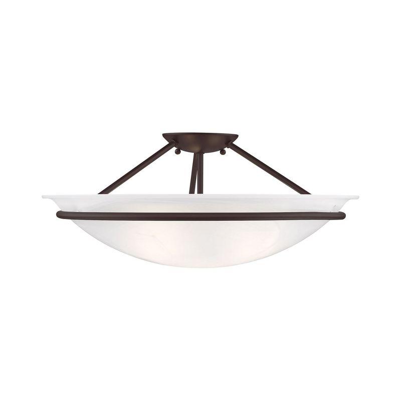 Livex Lighting Newburgh 3 - Light Semi-Flush Mount in  Bronze