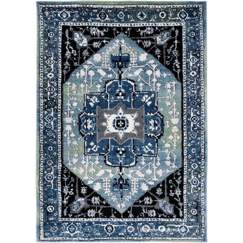 Vintage Hamadan VTH259 Power Loomed Area Rug - Blue/Light Green - 4'x6' - Safavieh.