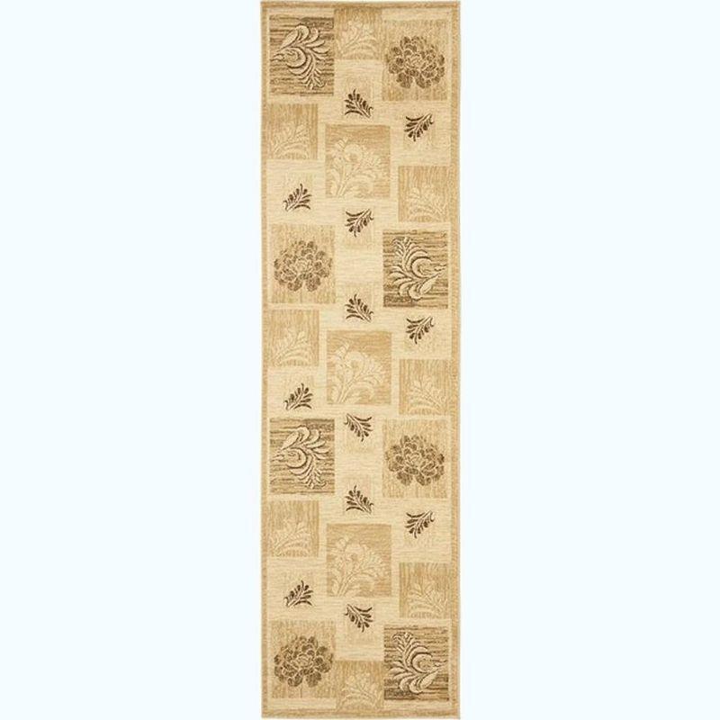 Ivory Multi Patchwork Synthetic Runner Rug 2'3" x 12'