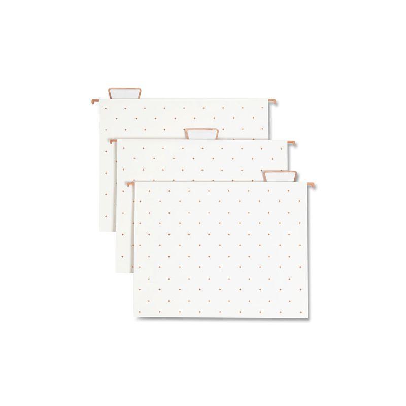 U Brands Letter-Size Desktop Fashion Filing Set, Rose Gold, (1) Rack, (3) Hanging Folders, (3) File Folders, (2) Trays,(1) Mail Sorter