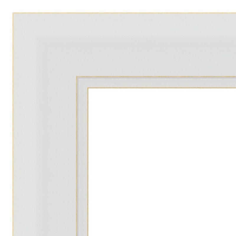 Flair Soft White Satin Finish Rectangular Beveled Bathroom Mirror