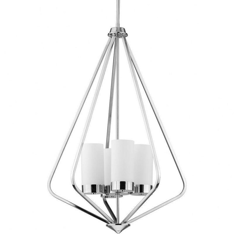 Progress Lighting Elevate 4-Light Pendant, Polished Chrome, Etched Glass