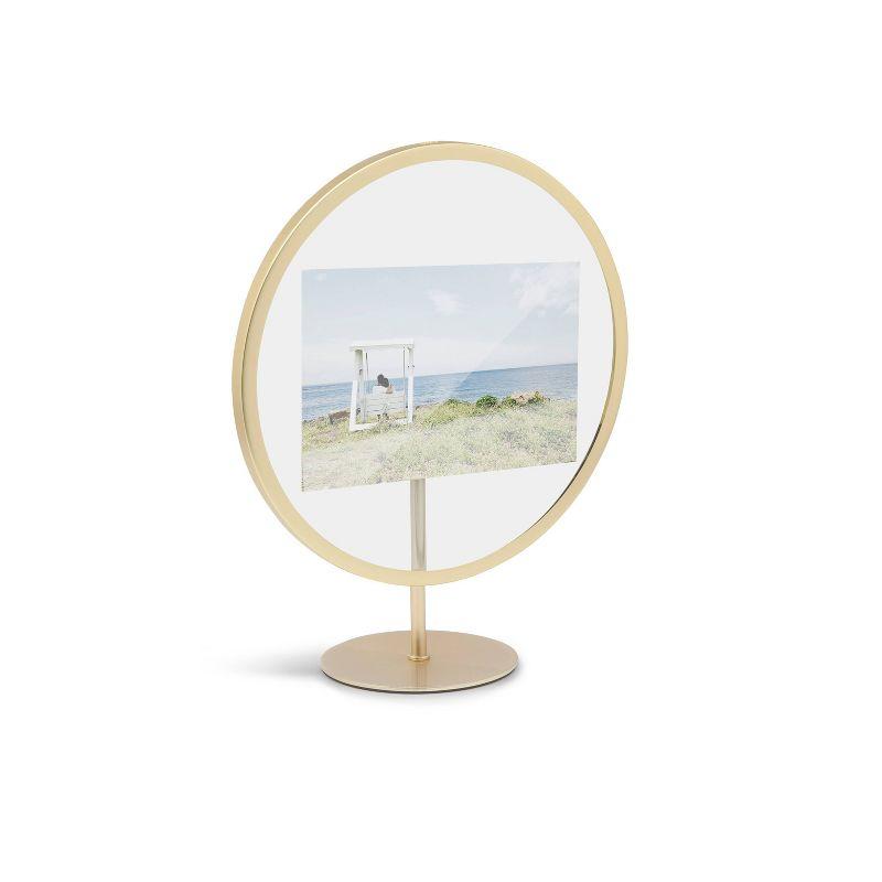 Matte Brass 4x6 Floating Tabletop and Wall Picture Frame