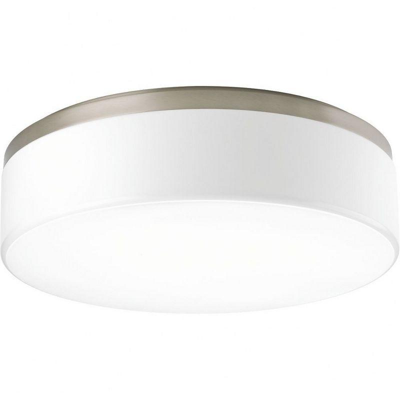 Progress Lighting Maier 1-Light LED Flush Mount, Brushed Nickel, Etched White Opal Acrylic Diffuser