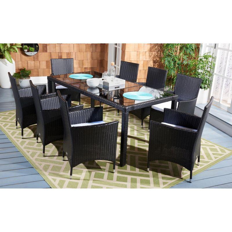 Safavieh Hailee 8 - Person Rectangular Outdoor Dining Set with Cushions