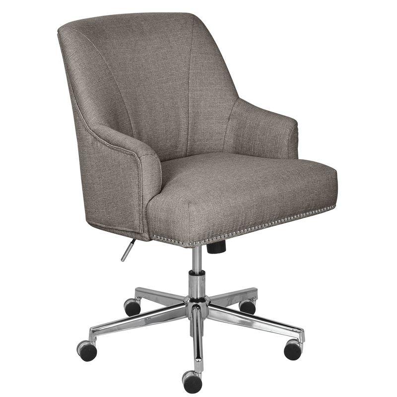 Style Leighton Home Office Chair Medium Gray - Serta: Swivel, Adjustable, Wheeled
