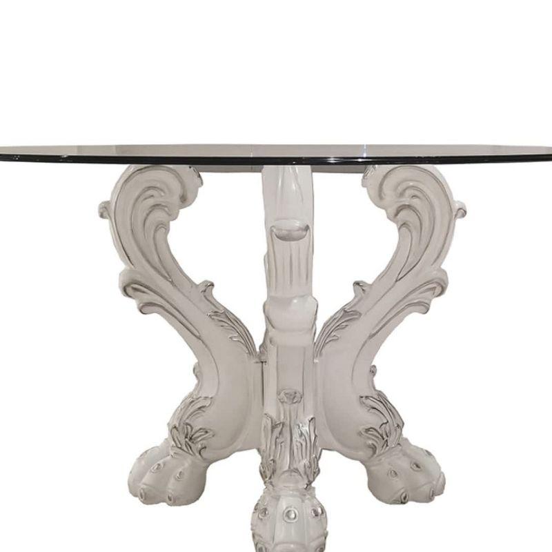 Bone White Extendable Rectangular Wood Dining Table