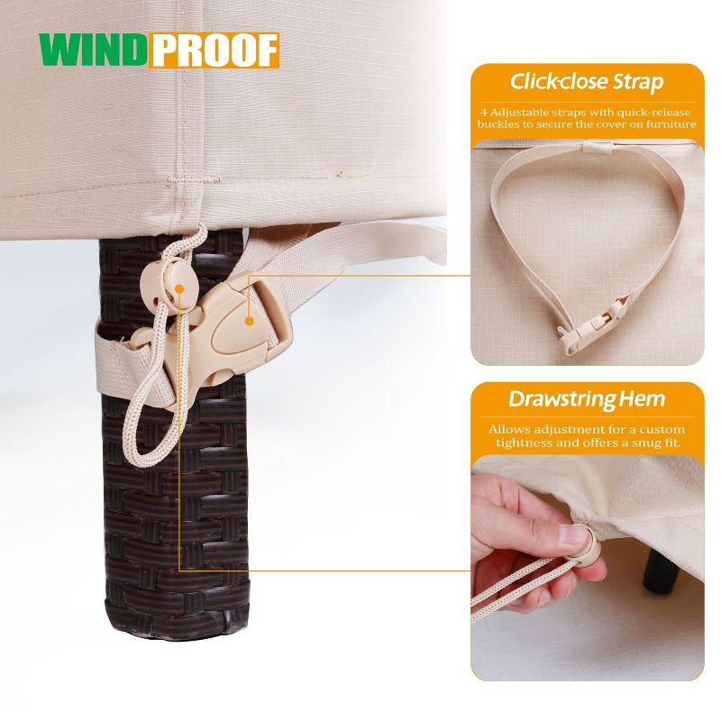 Premium Waterproof Outdoor Patio Round Table Cover: Latest Rip-Stop Fabric, 3-Year Warranty