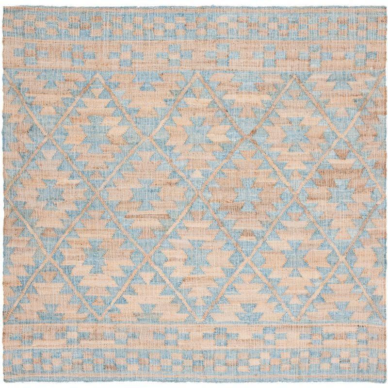Kilim KLM757 Hand Woven Area Rug - Blue/Natural - 7'x7' - Safavieh.