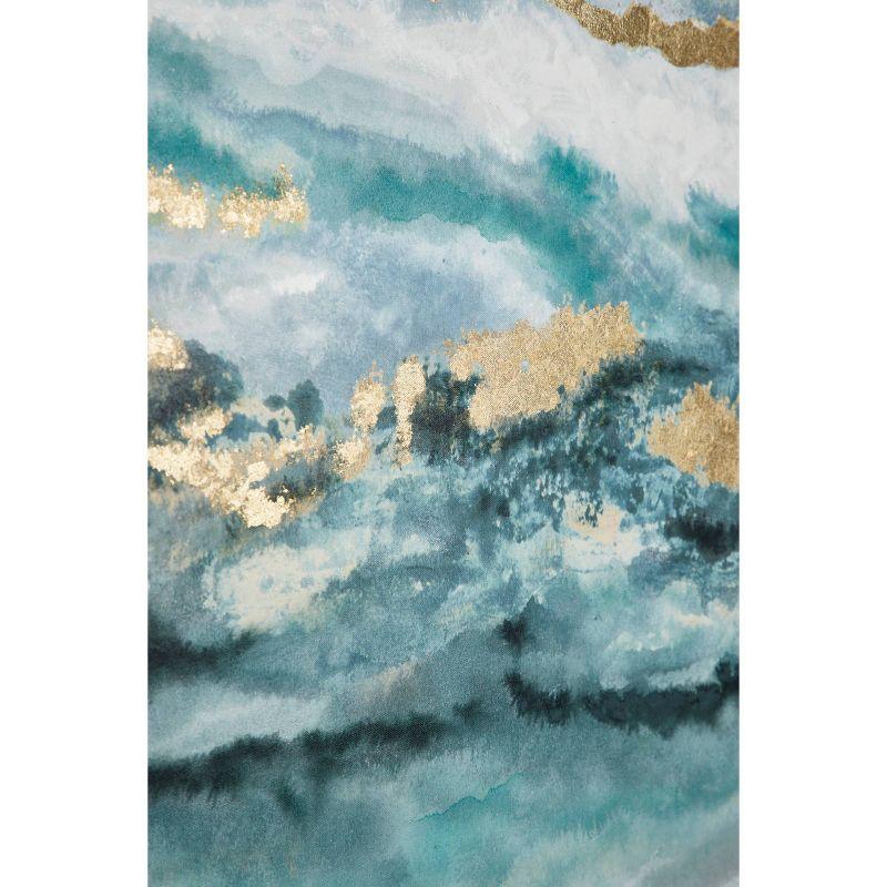 Canvas Geode Enlarge Slice Framed Wall Art with Gold Frame Blue - Olivia & May: Abstract Vertical Decor