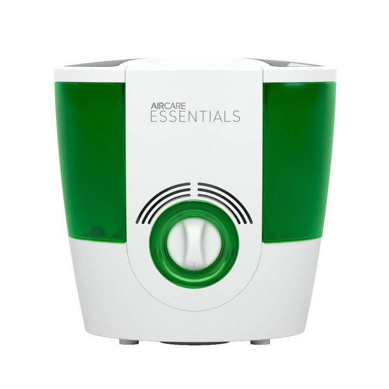 AIRCARE ESSENTIALS Ozark Steam Humidifier White/Green: Warm Mist Vaporizer, 2 Settings, 500-800 sq. ft., No Filter Needed