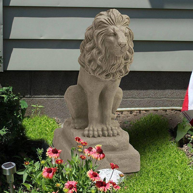 28.13" Resin Lion Statuary - Sand - Emsco