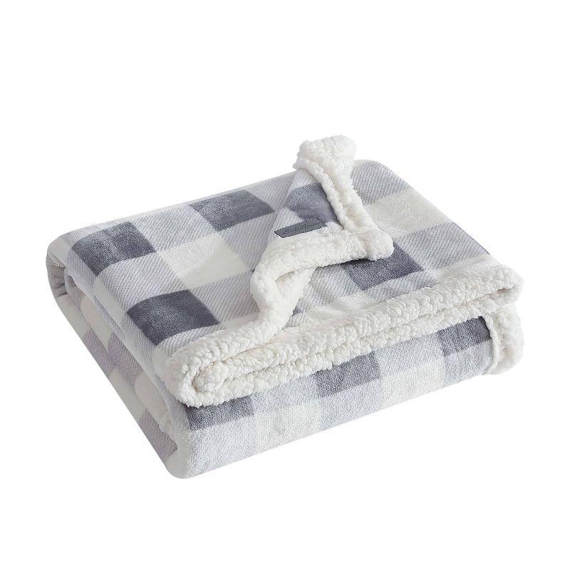 Eddie Bauer Printed Plush Fleece/Sherpa Throw Blankets