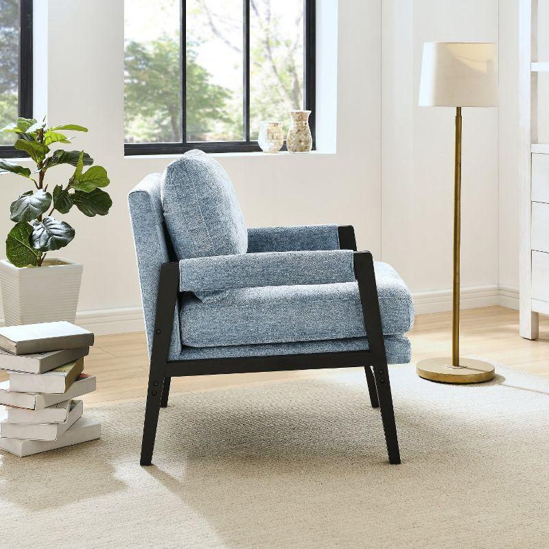Roundhill Furniture Kelly Mid-Century Modern Chenille Upholstered Accent Armchair Blue