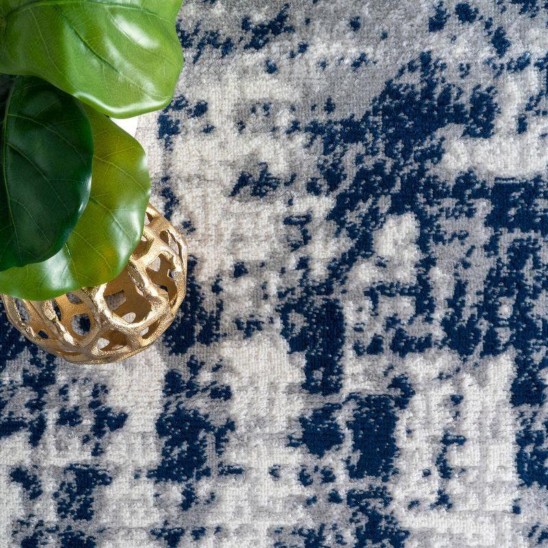 Madalynn Abstract Blue Synthetic 4' x 6' Area Rug