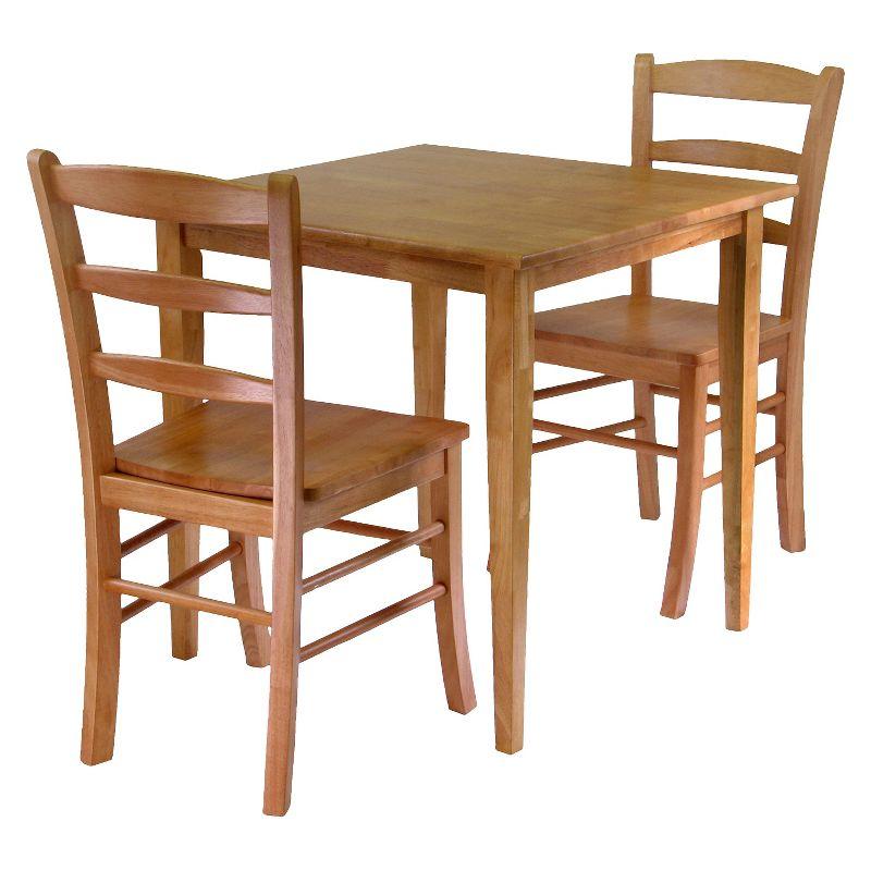 3pc Groveland Dining Table with Chairs Wood/Light Oak - Winsome: Solid Hardwood, Shaker-Style, Satin Finish, Square Shape