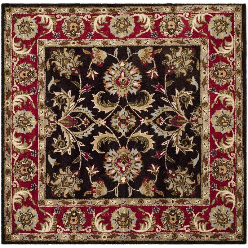 Heritage HG951 Hand Tufted Area Rug - Chocolate/Red - 8'x8' - Safavieh.