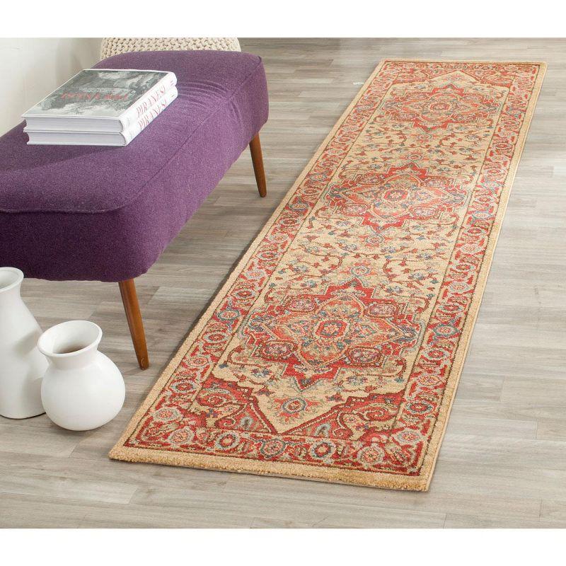Mahal MAH698 Power Loomed Indoor Runner Rug - Red/Natural - 2'2"x12' - Safavieh.