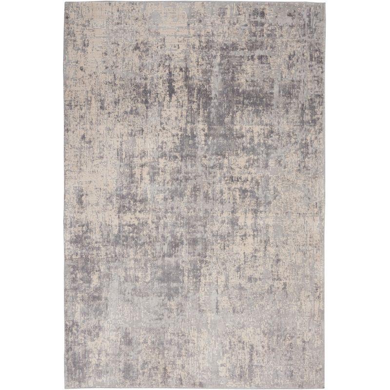 Nourison Rustic Textures Abstract Indoor Area Rug Ivory/Silver 5'3" x 7'3"