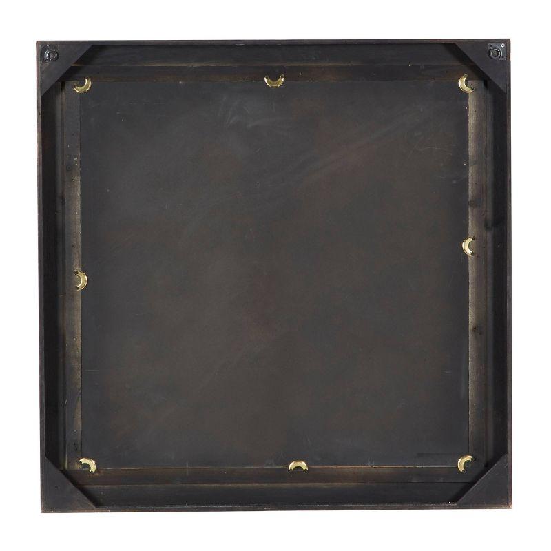 Geometric Brown Wood Full-Length Square Wall Mirror - 32"