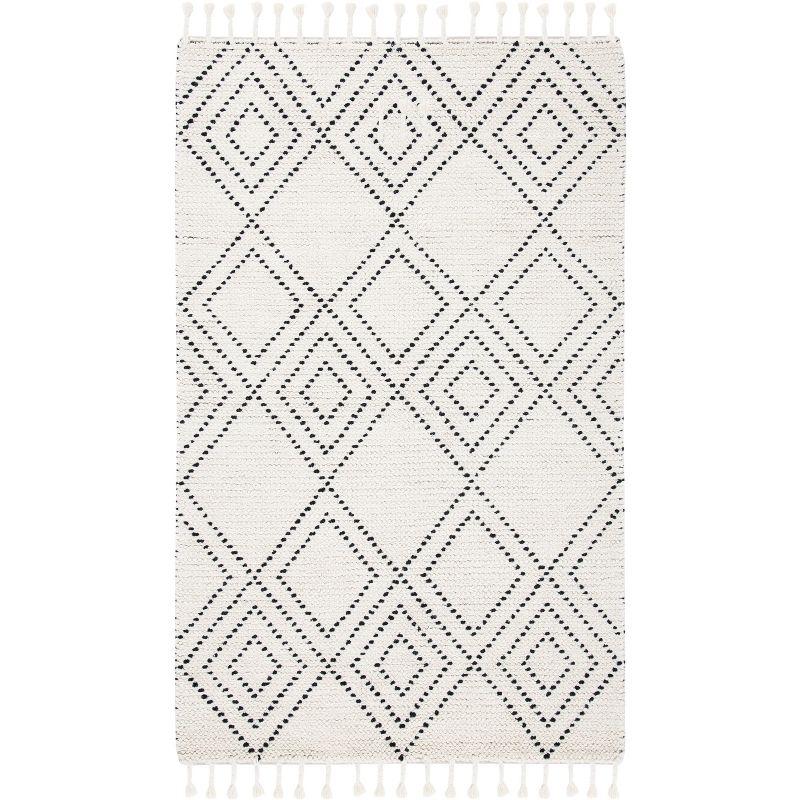 Casablanca CSB676 Hand Loomed Area Rug - Ivory/Black - 4'x6' - Safavieh.