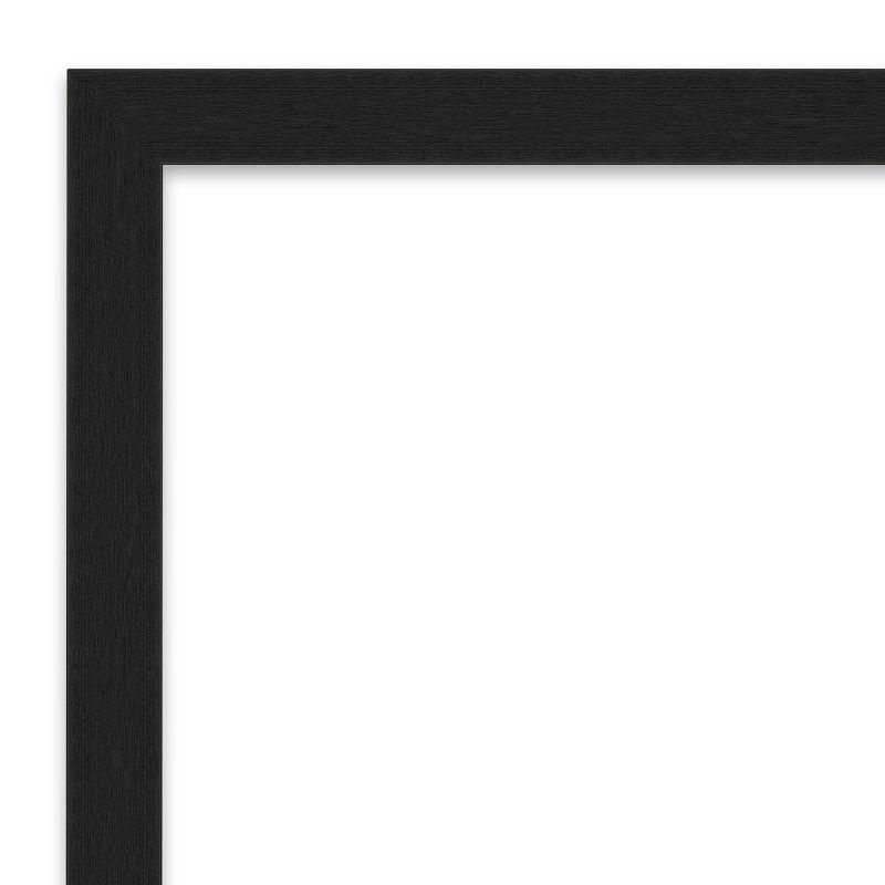 40" x 29" Non-Beveled Grace Brushed Narrow Bathroom Wall Mirror Metallic Silver - Amanti Art