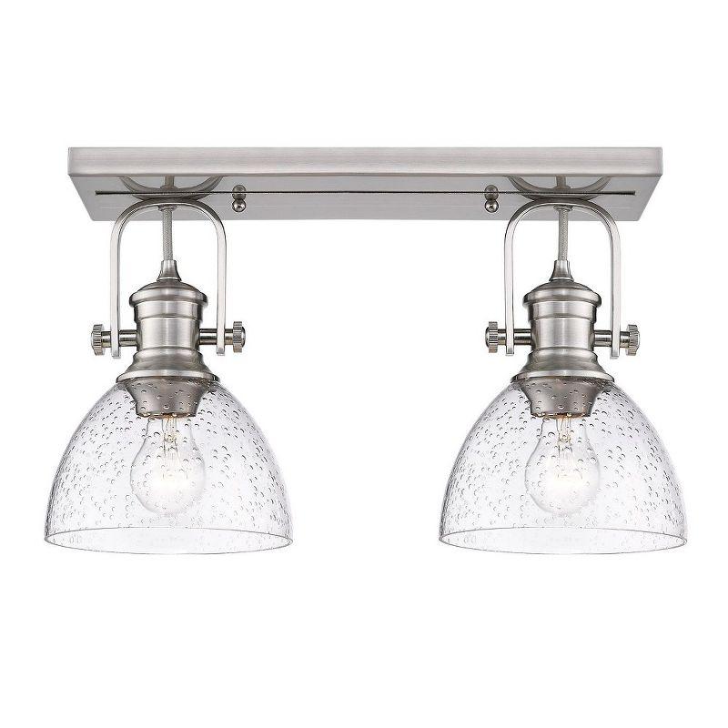 Golden Lighting Hines 2-Light Semi-flush in Chrome with Seeded Glass