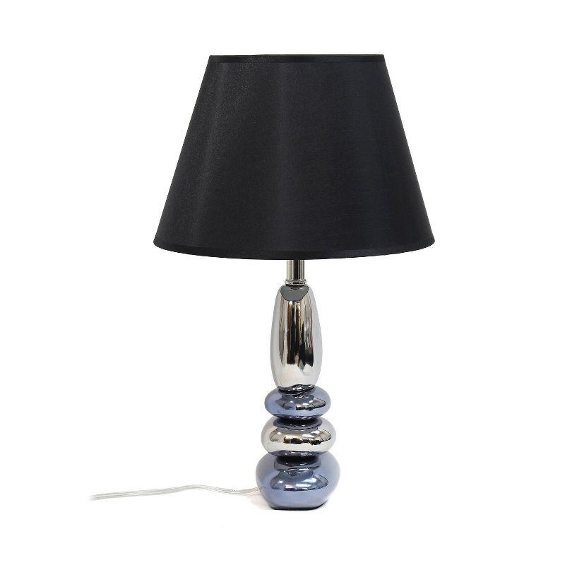 Lalia Home 21.5" Contemporary Ebb and Flow Stacked Stone Table Lamp Metallic Blue