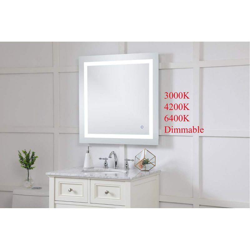 Rectangular Silver LED Bathroom Vanity Mirror