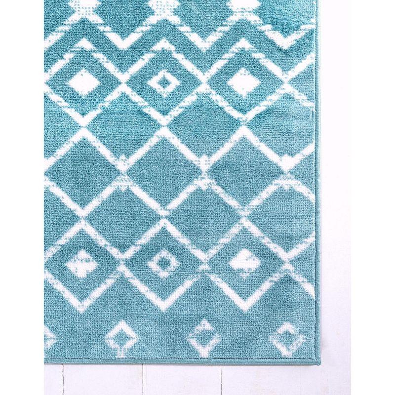 Unique Loom 6' 1 x 9' 0 Rectangle Moroccan Trellis Turquoise Area Rug
