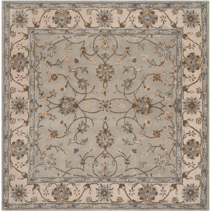 Heritage HG862 Hand Tufted Area Rug - Beige/Grey - 6'x6' - Safavieh.
