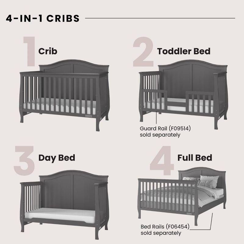 Camden Cool Gray Convertible 4-in-1 Crib with Steel Support