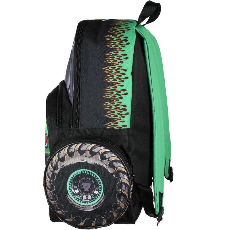 Monster Jam Backpack Grave Digger Truck Shaped Dual Compartment Tote Bag Book Bag for Travel Daily Use