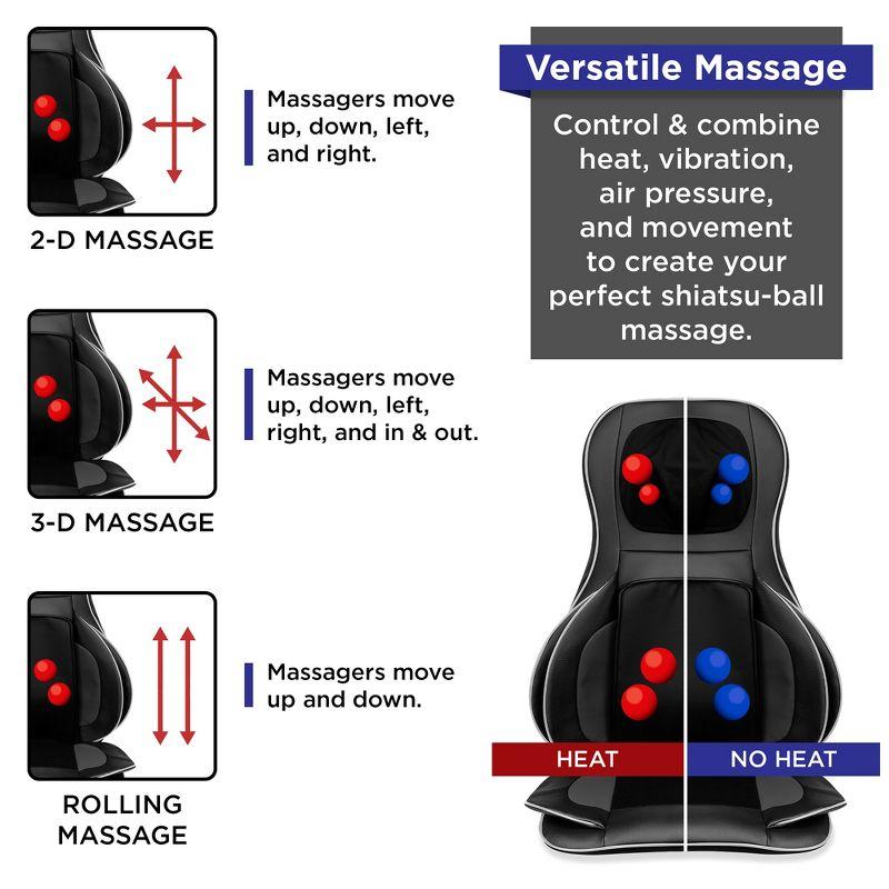 Best Choice Products Air Compression Shiatsu Neck & Back Massager Seat Chair Pad Massage Cushion, 2D/3D Kneading w/ Heat