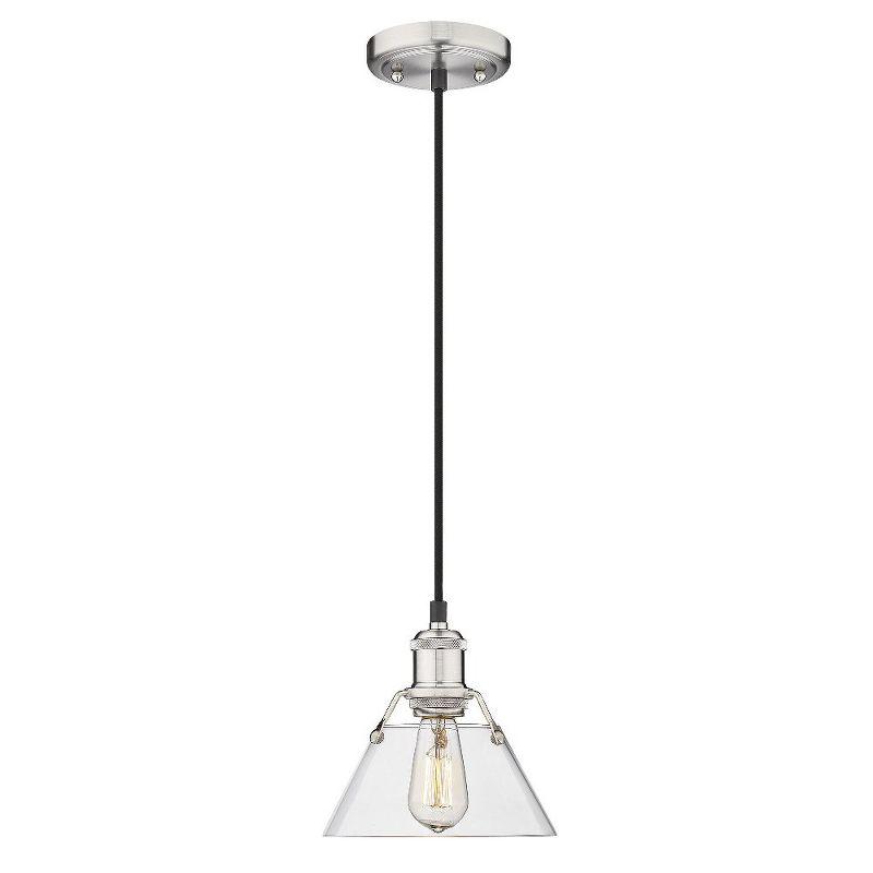 Golden Lighting Orwell 1-Light Mini Pendant in Pewter with Clear Glass