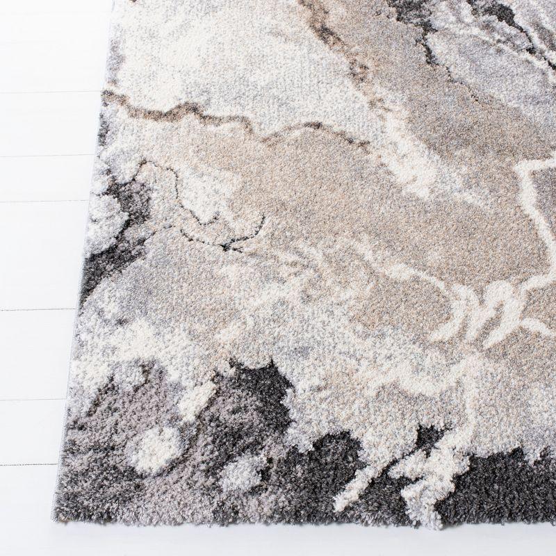 Abstract Elegance 8' x 10' Gray Shag Synthetic Area Rug