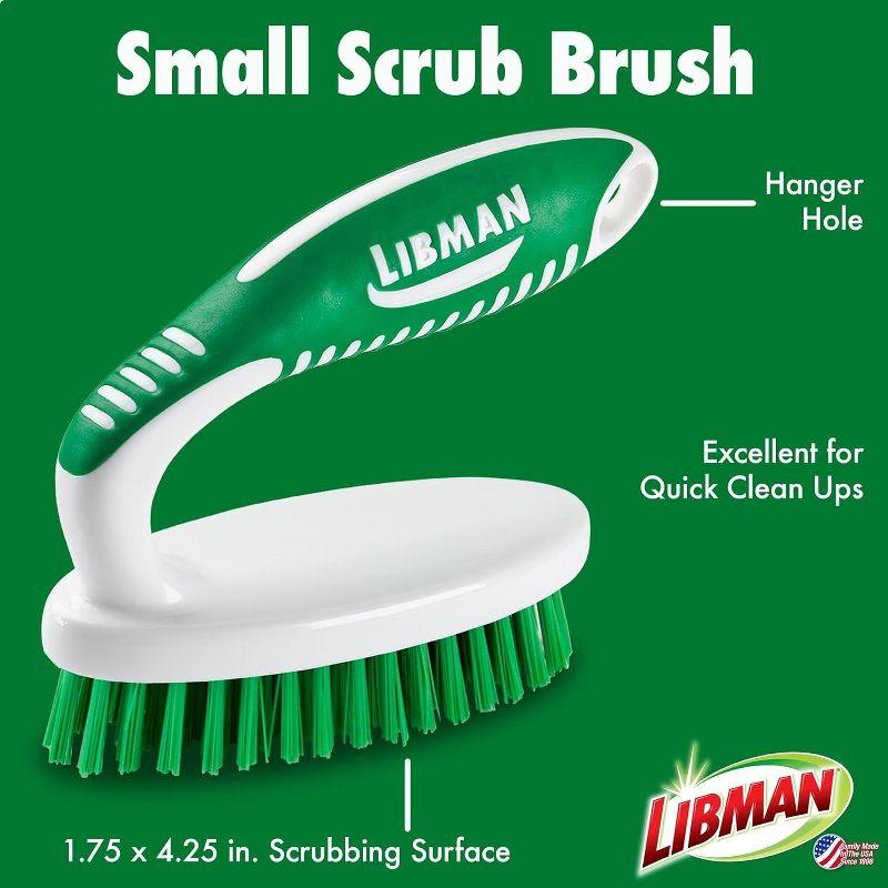 Libman Scrub Brush Kit | for Grout, Tile, Bathroom, Carpet, Kitchen, and Household Messes | Strong Fibers for Tough Cleaning