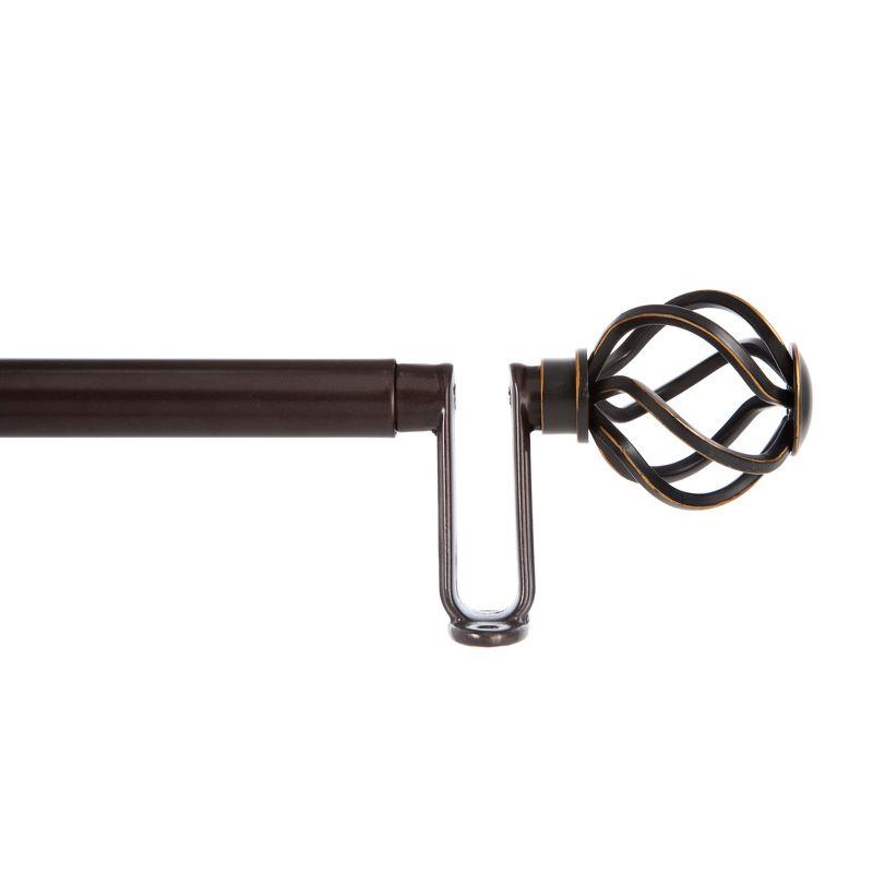 Sun Zero Cage Ball End Blackout Wrap Around Curtain Rod, Adjustable Length, 3/4" Dia. Steel Tube